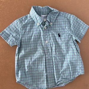 Plaid baby polo button down